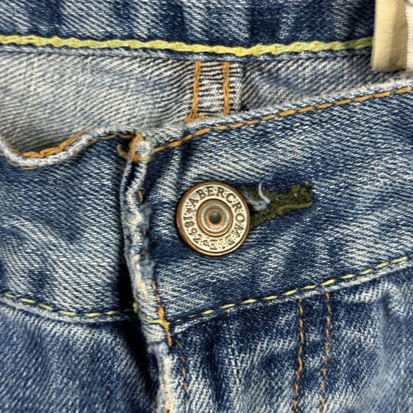 Vtg Abercrombie & Fitch Jeans Mens 30x32 Blue Bootcut Distressed Light Wash Y2K - Picture 5 of 16
